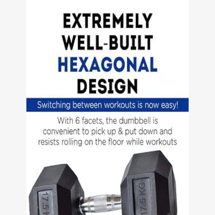 Cougar Rubber Coated Hexa Dumbbell - 1pc