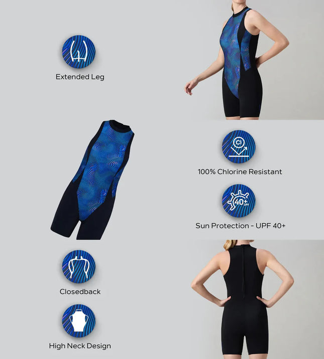 Speedo AF Printed Highneck Legsuit