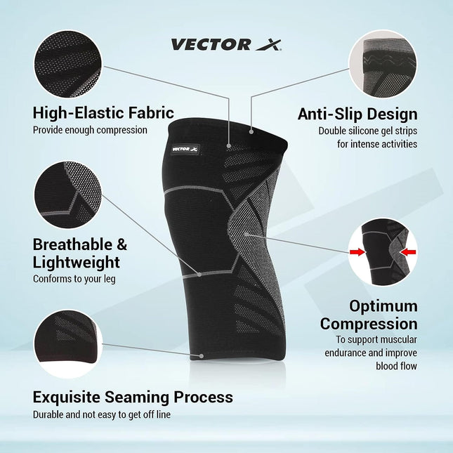 Vector X Knee Support with Anti Slip