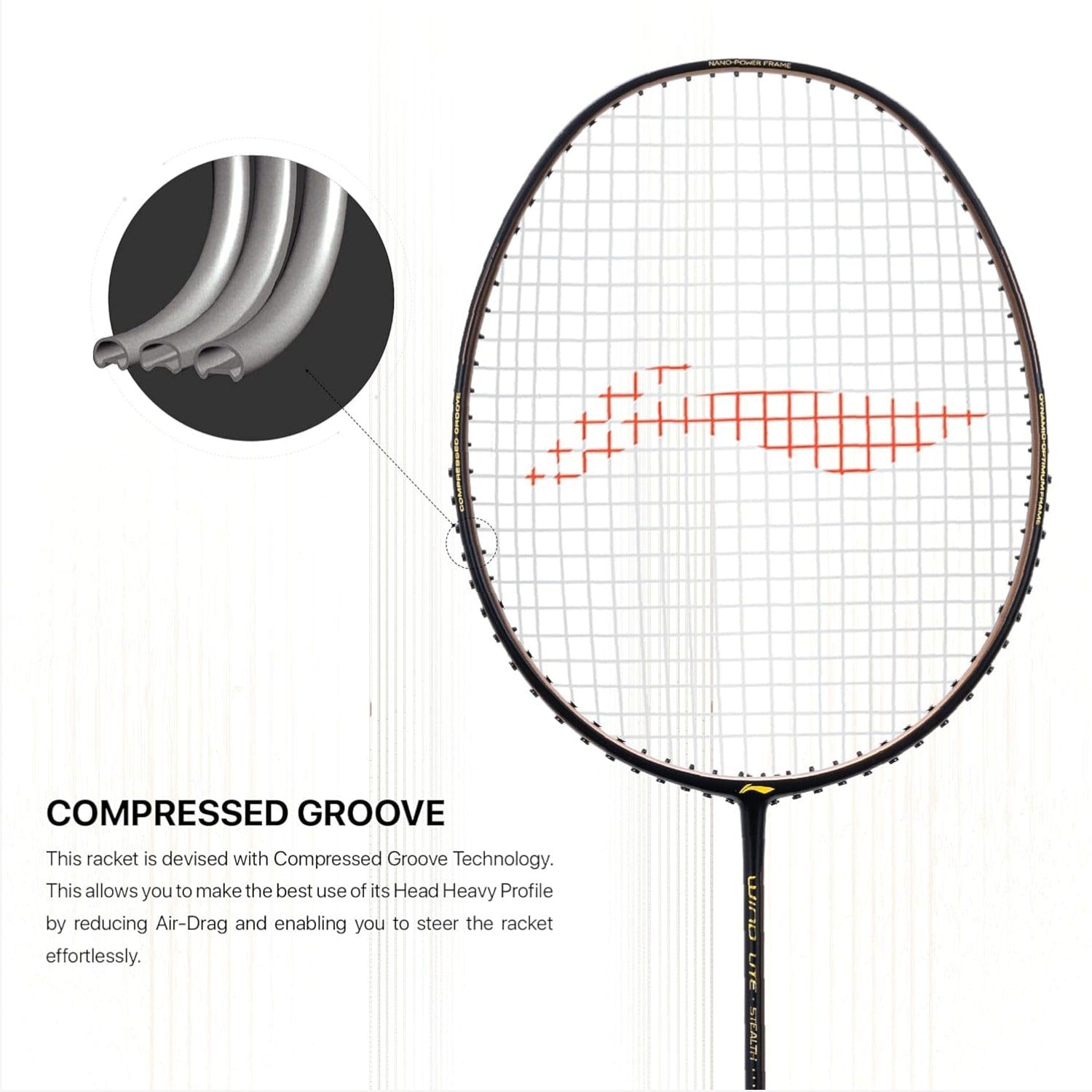 Li-Ning Wind Lite Stealth Strung Badminton Racquet – Romjee Sports Llp