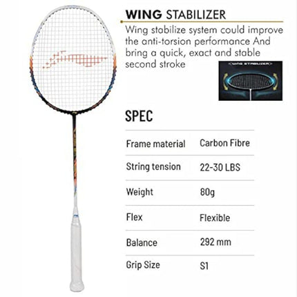 LI-NING Air-Force 80 Lite Black Strung Badminton Racquet