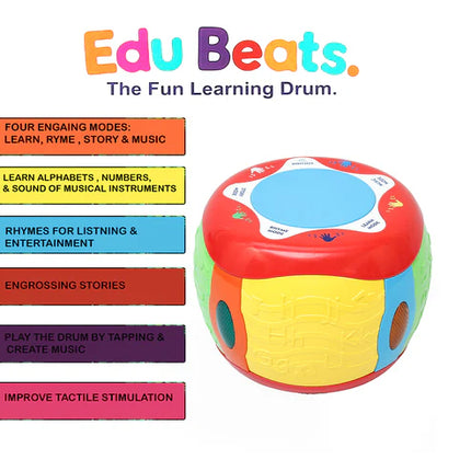 Innovador Edu Beats Musical Toy Fun Learning Drum With Learn Rhyme & Music