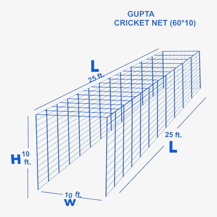 Gupta Nets Cricket  Net Nylon 60*10