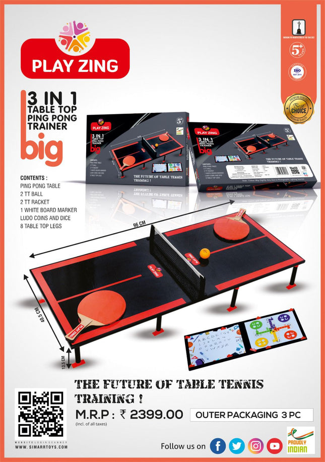 RE 3in1 Table Top Ping Pong Trainer