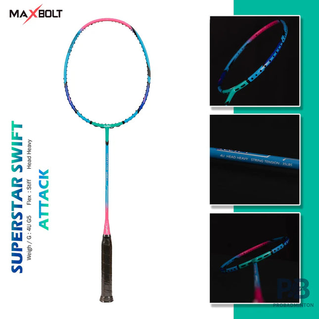 Maxbolt Badminton Racquet Superstar Swift (FOC MBS70 STRING)
