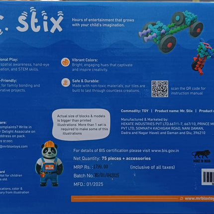 Mr. Blox Mr. Stix (Pack of 75Pcs)