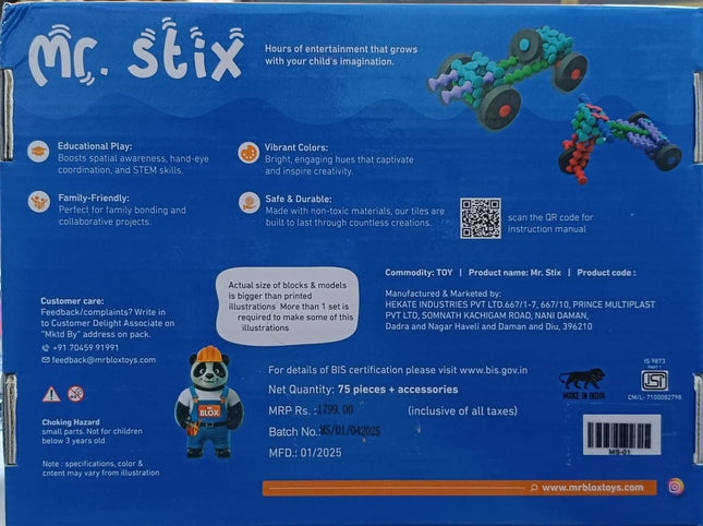 Mr. Blox Mr. Stix (Pack of 75Pcs)