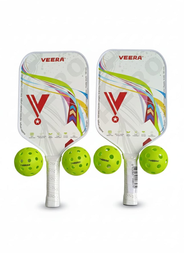 Veera Hero SL200 Pickleball Paddles With 4 Balls & Cover
