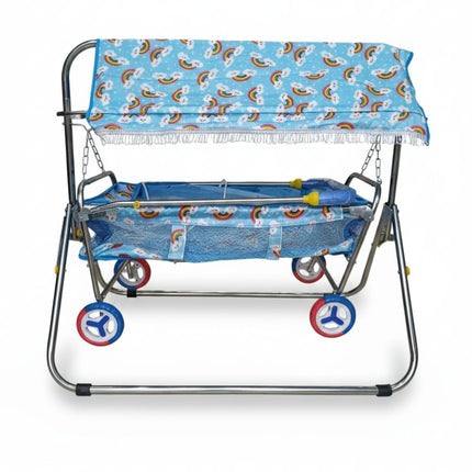 Premium 2-in-1 Foldable Baby Cradle Cum Stroller With Mosquito Net-Jhulla