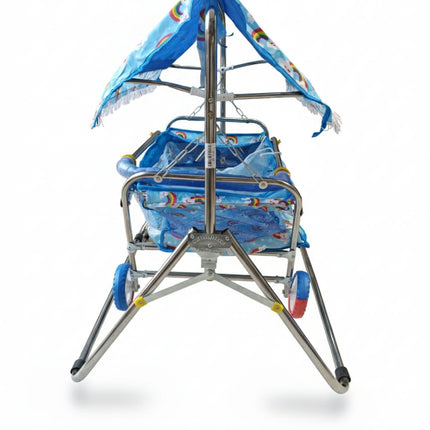 Premium 2-in-1 Foldable Baby Cradle Cum Stroller With Mosquito Net-Jhulla