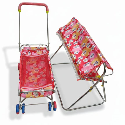 Premium 2-In-1 Cradle & Stroller With Mosquito Net-Portable Folding Jhulla