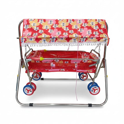 Premium 2-In-1 Cradle & Stroller With Mosquito Net-Portable Folding Jhulla