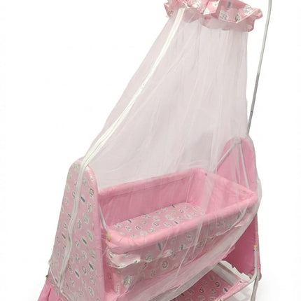 Deluxe Baby Pink Cradle with Protective Mosquito Net-Jhulla