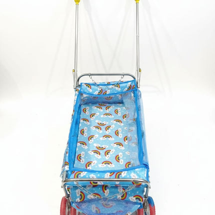 Premium 2-in-1 Foldable Baby Cradle Cum Stroller With Mosquito Net-Jhulla