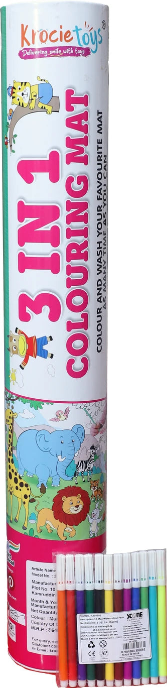 Krocie Toys 3 In 1 Colouring Mat