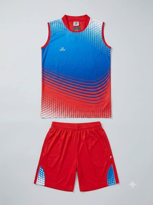 Fenta Sublimation Sleeveless Volleyball Kit  (T-Shirt With Shorts)