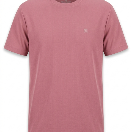 NNN Dot Knit Round Neck Half Sleeve T-Shirt