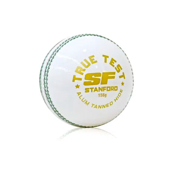 SF Cricket leather ball true test-white